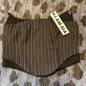 I.AM.GIA Chocolate Pinstripe Bustier